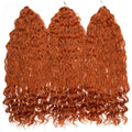 22 Inch Deep Wave Crochet Hair Ombre Brown Blonde Water Wave Braiding Hair Extensions for Women Daily Use