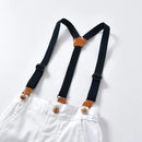 Gentleman Birthday Suit For Toddler Boys Solid Shirt Suspender Bow Kid Fall Spring Formal Anniversary