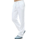 Linen Casual Pants For Men Sold Color Comfortable And Breathable Loose Bulky Summer Thin Elastic Waist Linen Trousers Male