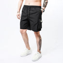 Men's summer elastic drawstring waistband casual solid thin shorts