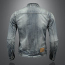 Men Retro Denim Jackets Motorcycle Jean Coats Outerwear for Male