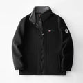 Black jacket with gray lining on a white background, Obroi