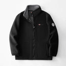 Black jacket with gray lining on a white background, Obroi
