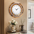 Wall Clock Large Diamond Crystal Living Room Kitchen Bedroom Hall Clock with Roman Numerals
