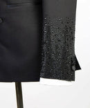 Luxury Men Suits Tailored Blazer Pants Beads Double Breasted Peaked Lapel