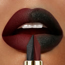 Glitter Two-Tone Matte Lipstick, Waterproof Pearlescent Lip Tint in Red, Black & Brown
