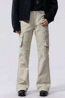 Casual Multi-pocket Micro Flared Cargo Pants Trousers