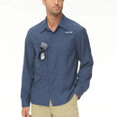 Men's UPF 50+ Long Sleeve Fishing Shirts Summer Sun Protection Hiking Shirt Casual Button Down Tactical Shirts