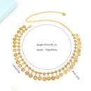 Cross border Retro Disc Tassel Coin Waist Chain Women Decorative Belt for Dress