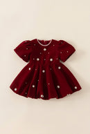 Children Dress Pearl Red Dress Princess Dresses Performance Dress Kids Dresses for Girls Kids Clothes