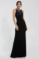 Evening Dresses for Lady Silver Stones Mermaid Prom Gown Black Party Dresses
