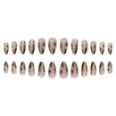 24pcs Gold Baroque False Nails Patch French Gold Star Nail Almond Wearable Girl Press on nail Tips Manicure Sets