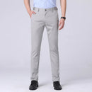 Summer Men's Casual Trousers Size Thin Pants for Male Straight Tube Slim Fit Solid Color Trouser