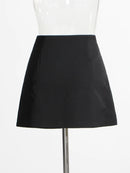 Patchwork Diamonds Skirts For Women High Waist Spliced Slimming Split Skirt Female