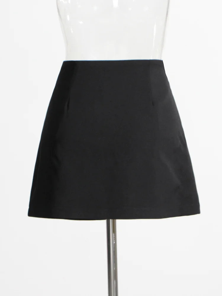Patchwork Diamonds Skirts For Women High Waist Spliced Slimming Split Skirt Female