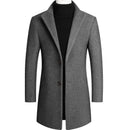 Coat Man Autumn Winter Woolen Men Blends Slim Fit Windbreaker Male Jacket