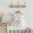 Children's summer jumpsuit yarn skirt cute bow knot mesh skirt baby hundred day princess dress