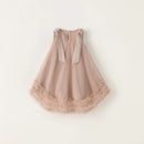 Summer Kids Girl Dress Big Satin Bow Strap Sleeveless Dress Princess Birthday Mesh Sundress