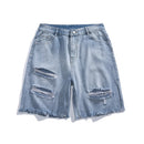 Summer Straight Ripped Men Jeans Casual Loose Denim Shorts