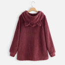 Women Winter Pullover Double-faced Pile Oversize Style Hooded Hoodies Thick Warm Velvet Long Fluffy Sweatshirts