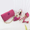 Shoes and Bag Set Shiny Diamond Bag and High Heel From the Workplace to Banquets or Wedding