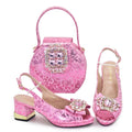 Shoe and Bag Set for Party in Women Ladies Shoe and Bag Set Latest Designers Rhinestone Elegant Shoes