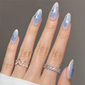 Nail art with a gradient design on a neutral background, Obroi