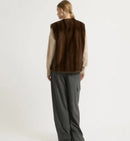 Ladies real mink fur vest for winter warmth