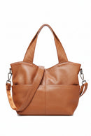 Women's Genuine Leather Tote Bag Capacity Soft Shoulder Crossbody Bag Casual Handbag