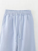 Casual Women Drawstring Elastic High Waist Basic Jogging Pants Autumn Winter Trousers
