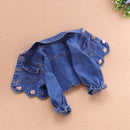 Toddler Girl Spring Winter Christmas Dress Clothes Girl Denim Jacket Coat Lace Dresses Cotton Children Clothing Sets