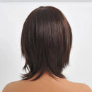 Dark Brown Straight Layer Short Bob Wig with Bangs Remy Hair 13x6 Lace Front Wig for Women Pre Plucked