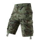 Camouflage cargo shorts on a white background, Obroi
