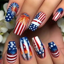 American Flag False Nails Stripes Press on Nails American Independence Day Nail