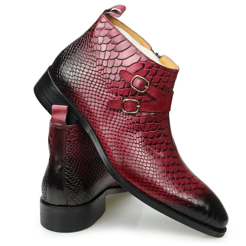Casual Shoes Man Boots Genuine Leather Ankle Formal Zipper Dress Shoes Safety
