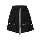 Summer Men's Multi Pockets Zipper Shorts Baggy Safari Style Drawstring Elastic Waist Pioneer Pants