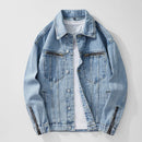 Light blue denim jacket on a white background, Obroi