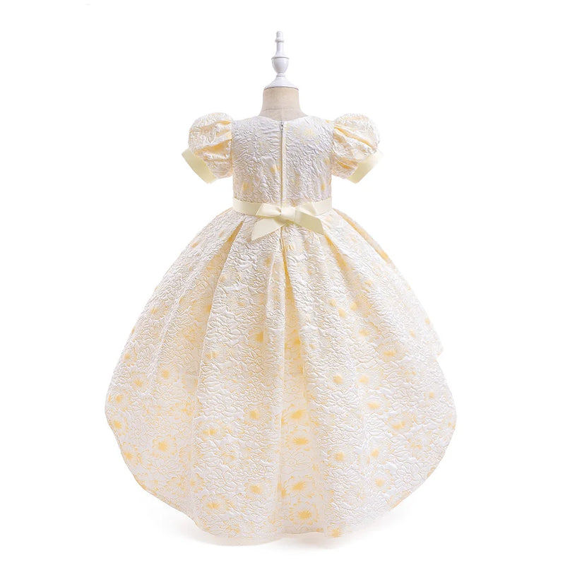 Flower Trailing Girls Princess Dresses For Kids Ball Gown Baby Clothes Children Wedding Party Formal Evening Prom