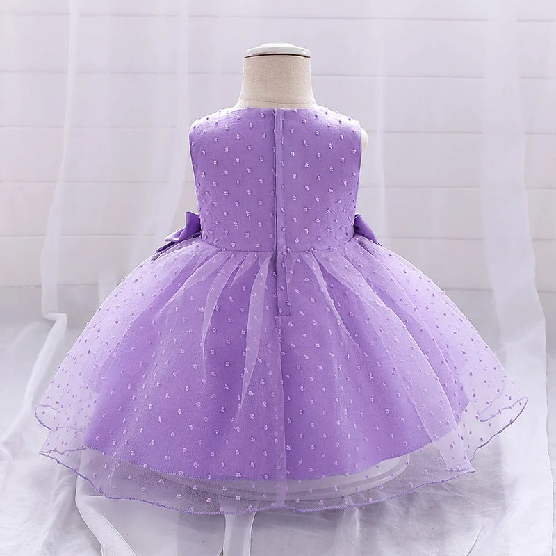 Flower Baby Girl Party Dress For Birthday Princess Christening Gown Infant Clothing Baptism