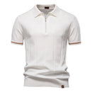 Summer Men's Knit Polo Shirt - Breathable & Stretch Turn-Down Collar Social Events