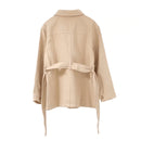 Woman Workwear Denim Jackets for Women Belt Jacket Long Sleeve With Pockets Coats Casual