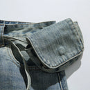 Men Denim Shorts Patchwork Ripped Blue Jeans Shorts Shorts
