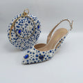 Toe Pearl Bridal wedding shoes and Bag Thin Heel Slingbacks Female Ladies Shallow Women Shoes