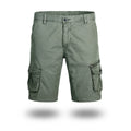 Men Breeches Casual Short Pants for Male Multi-pocket Solid Color Cropped Trousers