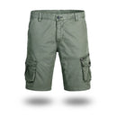 Men Breeches Casual Short Pants for Male Multi-pocket Solid Color Cropped Trousers