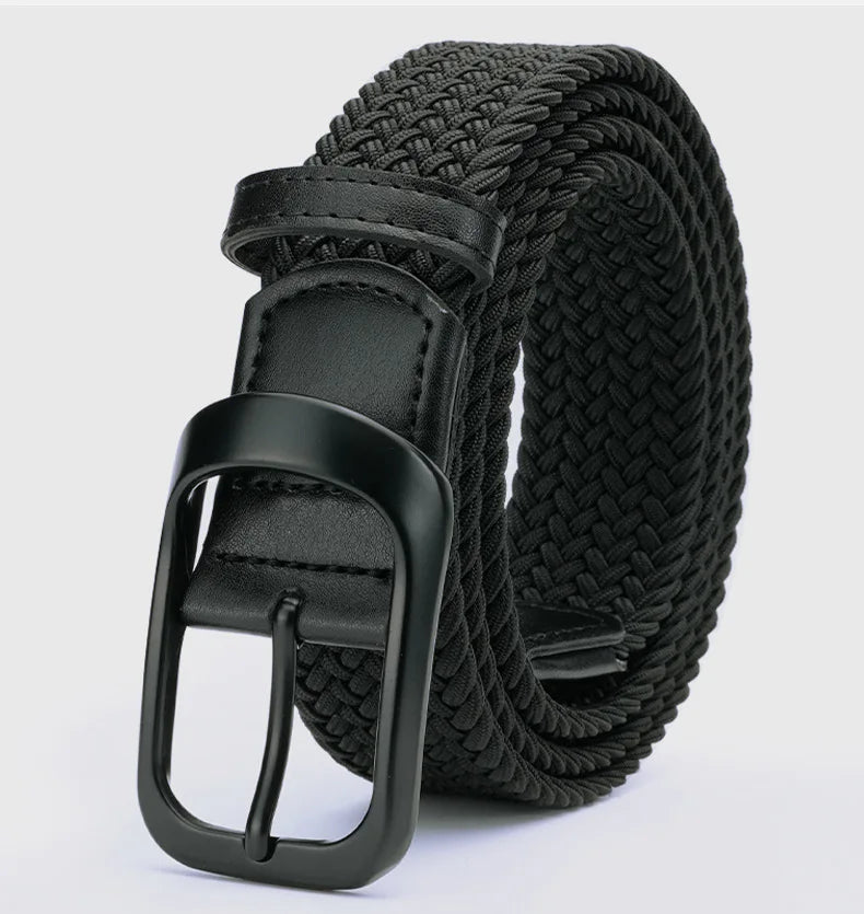 Nylon Pin Buckle Elastic Braided Belt Universal Casual Student Belt Versatile Jeans Accessories