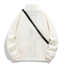 Spring Autumn Corduroy Jacket Coat Men Casual Solid Jacket with Bag Corduroy Coat Male