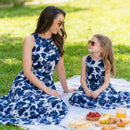 Holiday Dress for Women Girls Matching Clothes Mother daughter Tank Long Dress Floral Dresses