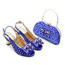 Women Shoes and Bags Set Decorated with Rhinestone Luxury Shoe and Bag Set for Party in Women