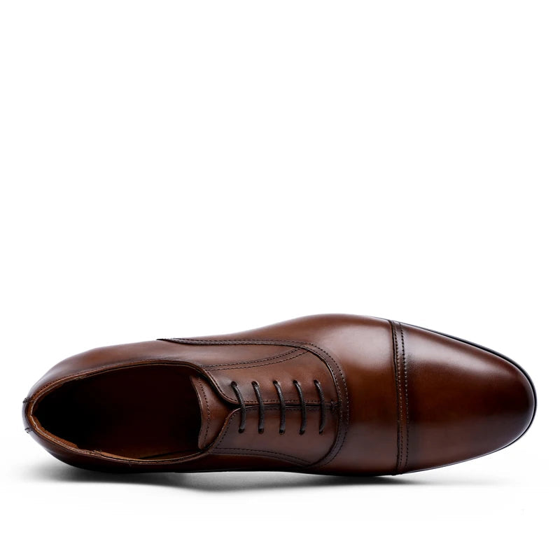 Grain Genuine Leather Men Dress Shoes Wedding Oxford Shoes For Men